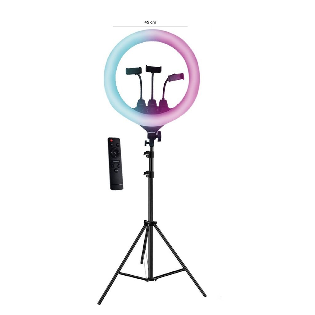 Aro De Luz RGB (45 cm) + Trípode Para Selfie Aro45cm
